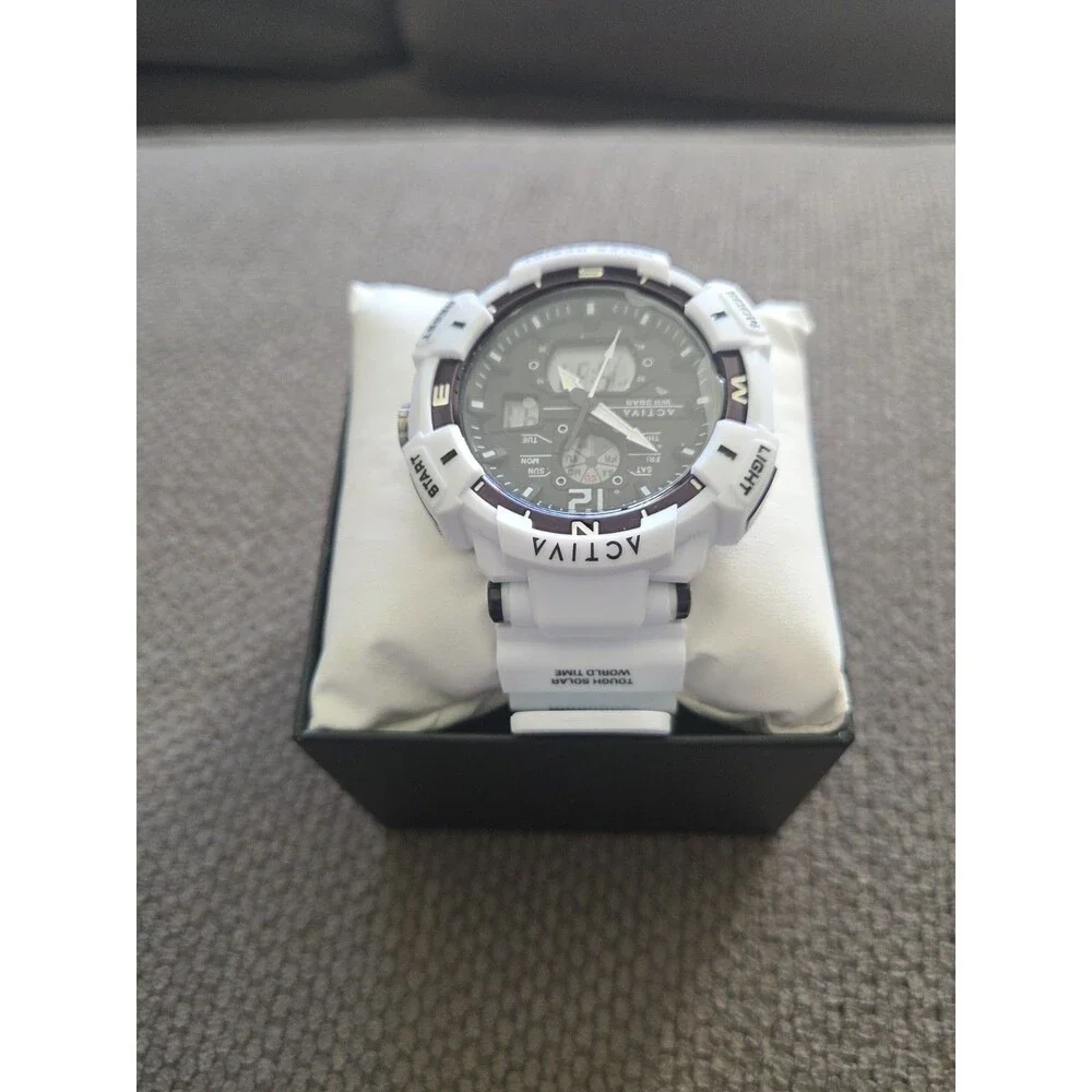 Activa Hexon X Invicta Mens Watch 53mm White Ana Digi Sports Chrono ACW8045-001